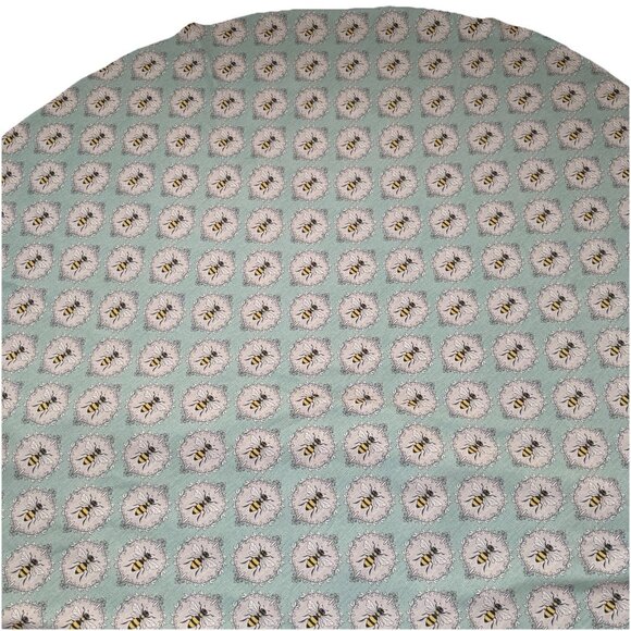 Tabitha Webb Round Tablecloth Indoor Outdoor Bees On Light Blue - Picture 4 of 5